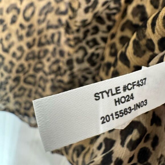 J. Crew Ruffle button-up shirt in leopard-print crinkle chiffon Sheer 6 Mobwife - Picture 11 of 11